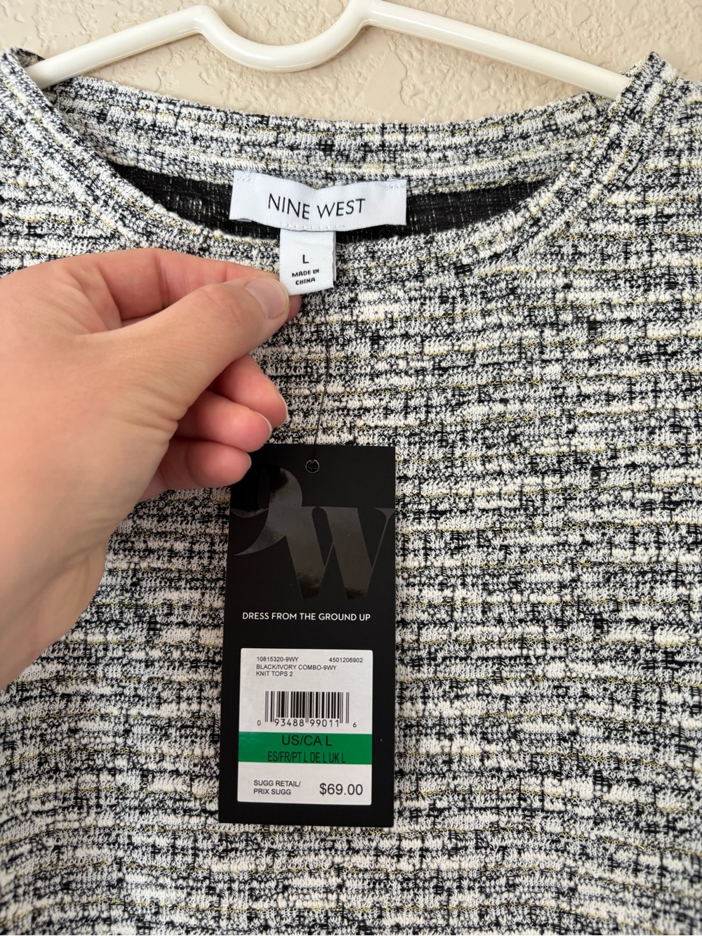 Nine West Textured Long Sleeve Shirt size L - brand new with tag - Picture 6 of 7